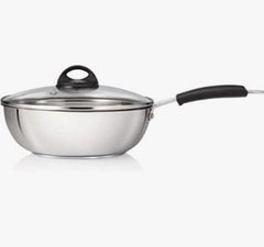 PREMIER Stainless Steel Induction Bottom Kadai with Glass Lid 22 CM diameter-1