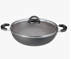 Premier Non Stick Superb Induction Base Non Stick Tawa (3 Coat) Deep Kadai with G.lid 24cm Code-059086-1