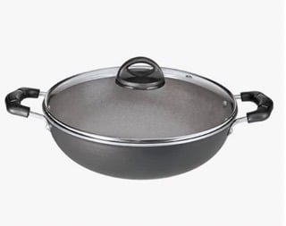 Premier Non Stick Superb Induction Base Non Stick Tawa (3 Coat) Deep Kadai with G.lid 24cm Code-059086