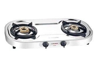 PREMIER Marvel 2 Burner Manual Oval Stainless Steel LPG Stove , Pg 2x Code-00337-1