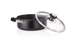 Premier Hard Anodised Trendy Black Casserole Cook&Serve with Glass lid 20cm Code-109040-1