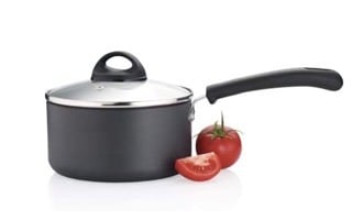 Premier Trendy Black Non Stick Sauce Pan with Glass Lid 18cm Code-129031