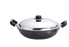 Premier Trendy Black Non Stick Kadai with SS Lid 26cm Code-129041-1