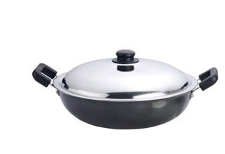Premier Trendy Black Non Stick Kadai with SS Lid 26cm Code-129041-1