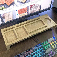 Woodensure Premium Large Wooden Desk Organizer for Executives, Employees, Clients & Corporate Gifts