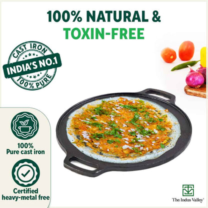 CASTrong Thick Cast Iron Kadai+Tawa+Free ₹110 Spatula,Kitchen set for Home, Pre-seasoned,100% Pure,Toxin-free