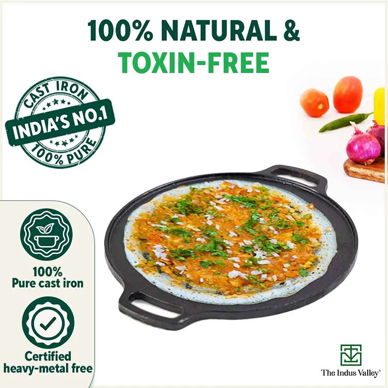 CASTrong Cast Iron Cookware Set: Tawa+ Kadai, Kitchen Set for Home, Pre-seasoned, 100% Pure, Toxin-free, Induction, Free ₹400 Tadka Pan