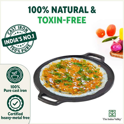 CASTrong Cast Iron Cookware Set: Tawa+ Kadai, Kitchen Set for Home, Pre-seasoned, 100% Pure, Toxin-free, Induction, Free ₹400 Tadka Pan