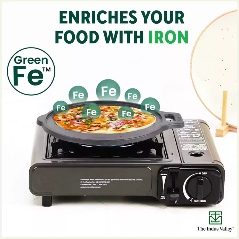 Super Smooth Cast Iron Tawa,Pre-seasoned, Nonstick, 100% Pure, Toxin-free, Induction, 28/30.5cm, 2.8/2.9kg