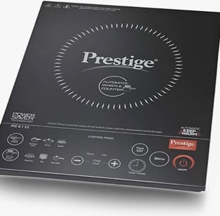 பிரெஸ்டீஜ் PIC 6.1 V3 PIC 2200 வாட்ஸ் இண்டக்ஷன் குக்டாப் | கருப்பு | தானியங்கி விசில் கவுண்டர் | இறகு தொடு பொத்தான்கள் | சூடாக வைத்திருங்கள் | இரட்டை வெப்ப சென்சார் 