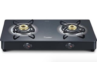 Prestige Gst Royale Plus Schott Glasstop Gt02, 2 பர்னர், கையேடு, கருப்பு 