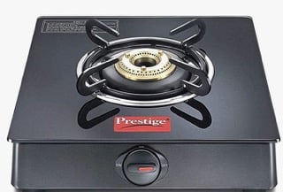 Prestige Marvel Plus Toughened Glass Top Gas Stove (1 Burner) - GTM 01, Black
