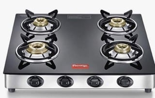 Prestige Marvel Plus Stainless Steel 4 Burner Glass Top, Gtm 04 Ss, Open-1