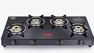 Prestige Marvel Plus Gas Stove GTM 04 - Black, Manual, 4 Burner