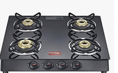 Prestige Marvel Plus 4 Burner Glass Top Gas Stove, GTM 04, Black, Manual-1