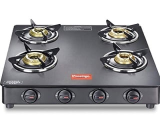 Prestige Magic Powder Coated Glass Top Gas Stove (4 Burners) - GTMC 04 Square