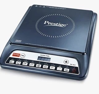 Prestige Pic 20 Neo Induction Cooktop 1600W|Indian Menu Options| Automatic Voltage Regulator| Timer With User Pre-Set, Manual, Black-1