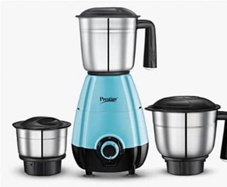 Prestige 500 Watts DIVA Mixer Grinder with 3 stainless Steel Jars|3 super efficient blades|2 years warranty|(Blue & Black)