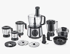 Prestige 1000 W Amica Super Mixer Grinder|5 Jars with Multiple Accessories(Slicer,Shredder,Finger Chip Disc,Chopper,Kneader)|2 years warranty on product & 5 years warranty on motor| (Black and Silver)-1