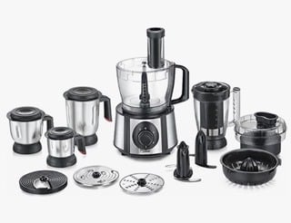Prestige 1000 W Amica Super Mixer Grinder|5 Jars with Multiple Accessories(Slicer,Shredder,Finger Chip Disc,Chopper,Kneader)|2 years warranty on product & 5 years warranty on motor| (Black and Silver)-1