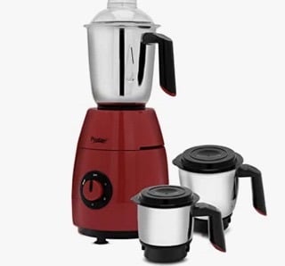 Prestige Zest 750 W Mixer Grinder with 3 SS Jars, Red, Small-1