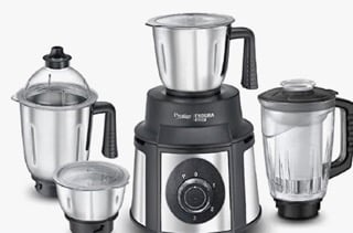 Prestige Endura 1000W Mixer Grinder with Ball Bearing Technology(Stainless Steel 4 Jars, Black & Silver)