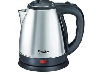 Prestige 1.2 Litres Electric Kettle (PKCS 1.2)| Silver | Auto Cut-Off | Power Indicator | Concealed Element | Single-Touch Lid Locking | 360 Degree Swivel Base
