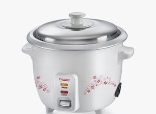 Prestige Delight PRWO 1.0 L Electric Rice Cooker|Detachable power cord|Durable body|Cool touch handles|White|1 year warranty on product & 5 years warranty on heating plate-1