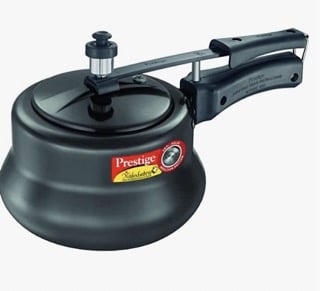 Prestige Nakshatra Plus Hard Anodised Inner Lid Aluminium Pressure Handi, 3 Litres, Black, 3 Liter
