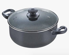 Prestige Omega Deluxe Granite Non-stick Round Base Sauce Pan with Glass Lid (Black)-1
