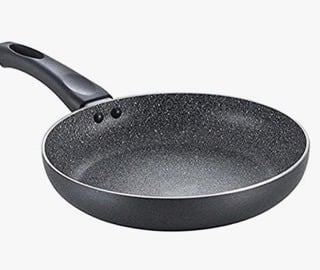 Prestige Non-Stick Omega Deluxe Granite Fry Pan | 24 Centimetre | Black | Induction Base | 5 Layer Non-Stick Cookware | Dishwasher Safe | 2-Layer Metallic Finish Visit the Prestige Store