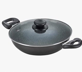 Prestige Omega Deluxe Granite Non-stick Round Base Kadai (Black)