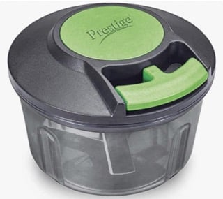 Prestige PVC 8.0 Veggie Cutter with 3 Stainless Steel Blades (Jumbo Bowl) (Black and Green)-1