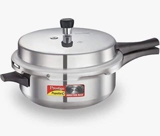 Prestige Popular Virgin Aluminium Senior Deep Pan Outer Lid Pressure Cooker, 6 L (Silver)