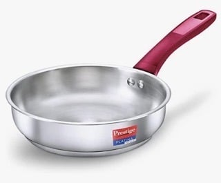 Prestige Platina Popular Stainless Steel Gas and Induction Compatible Fry Pan, 240 mm