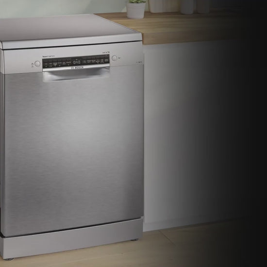 BOSCH Series 6 15 Place Settings Free Standing Dishwasher with Anti-Fingerprint (No Pre-rinse Required, Silver Inox)