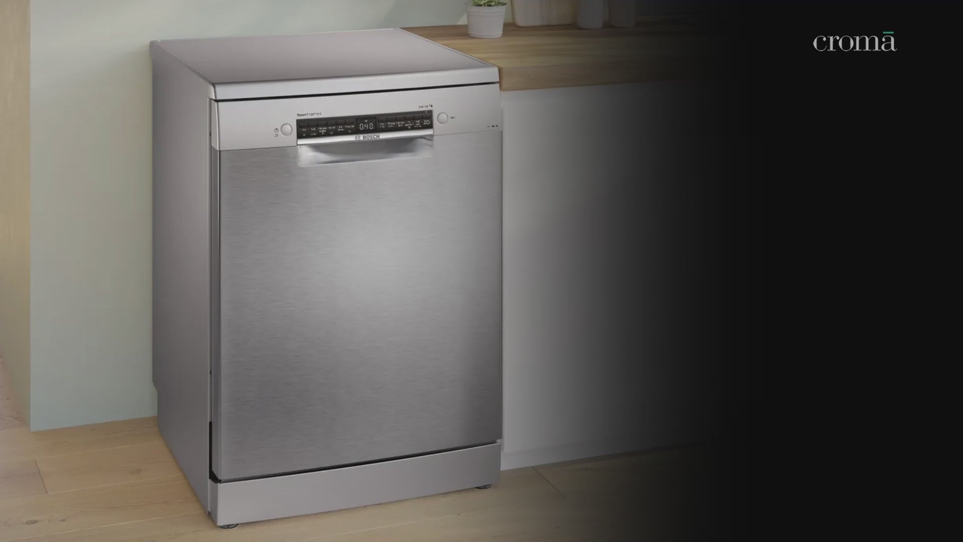 BOSCH Series 6 15 Place Settings Free Standing Dishwasher with Anti-Fingerprint (No Pre-rinse Required, Silver Inox)