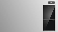 Haier 520 Litres 3 Star Frost Free French Door Convertible Refrigerator with Colorful Digital Display Panel (HRB-600KGU1, Black Glass)