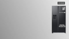 SAMSUNG 633 Litres 3 Star Frost Free Side by Side Door Smart Wi-Fi Enabled Refrigerator with Twin Cooling Plus (RS78CG8543B1HL, Black Matt)