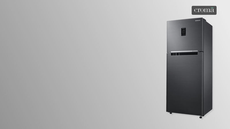 SAMSUNG 301 Litres 3 Star Frost Free Double Door Convertible Refrigerator with Stabilizer Free Operation (RT34C4523B1/HL, Black Matt)