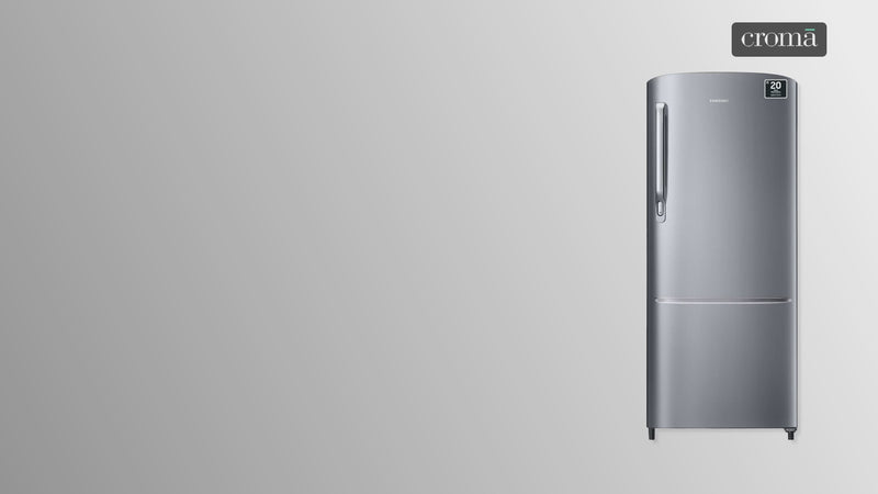 SAMSUNG Stylish Grande 183 Litres3 Star Direct Cool Single Door Refrigerator with Anti Bacterial Gasket (RR20C1723S8/HL, Elegant Inox)