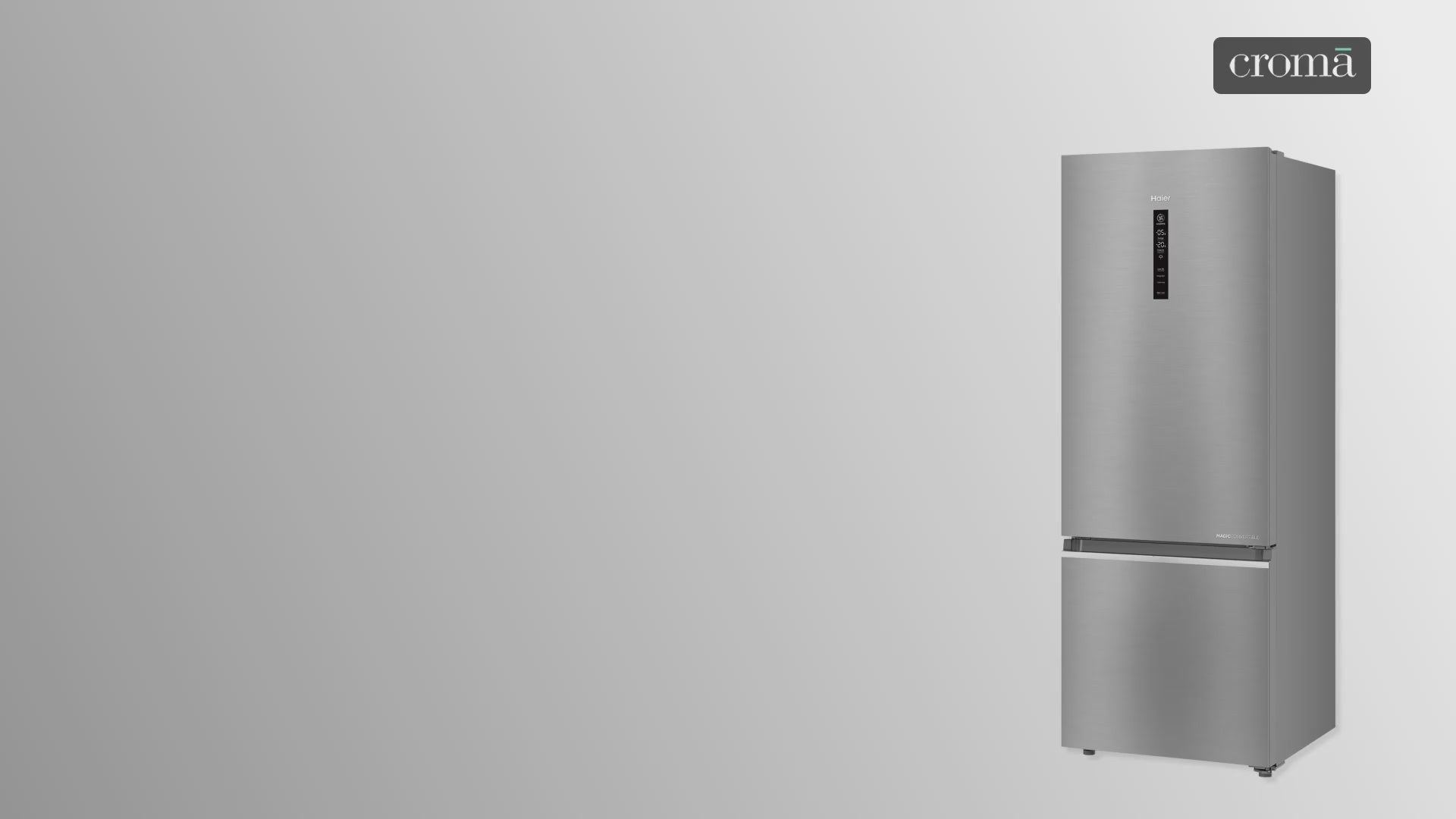 Haier 445 Litres 2 Star Frost Free Double Door Bottom Mount Convertible Refrigerator with Triple Inverter Technology (HRB-4952BIS-P, Inox Steel)