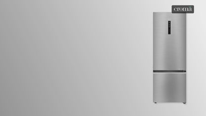 Haier 325 Litres 3 Star Frost Free Double Door Bottom Mount Convertible Refrigerator with Antibacterial Gasket (HEB-333DS-P, Dazzle Steel)