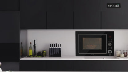 FABER FBIMWO CGS BK 25L 60cm Built-in Microwave with 10 Autocook Menus (FBIMWO 25L CGS BK, Black)