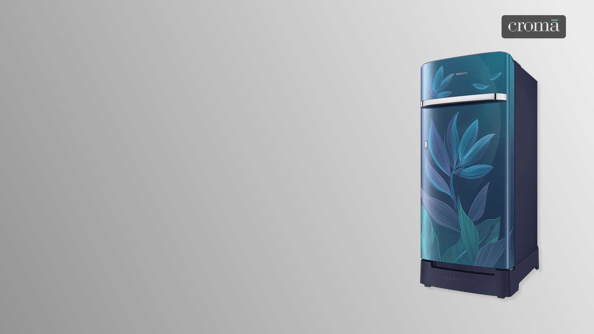 SAMSUNG Horizontal Curve 189 Litres 5 Star Direct Cool Single Door Refrigerator with Anti Bacterial Gasket (RR21D2H259U/HL, Paradise Bloom Blue)