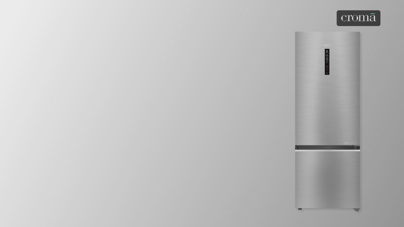 Haier 325 Litres 3 Star Frost Free Double Door Bottom Mount Convertible Refrigerator with Triple Inverter Technology (HRB-3753BBS-P, Brushline Silver)