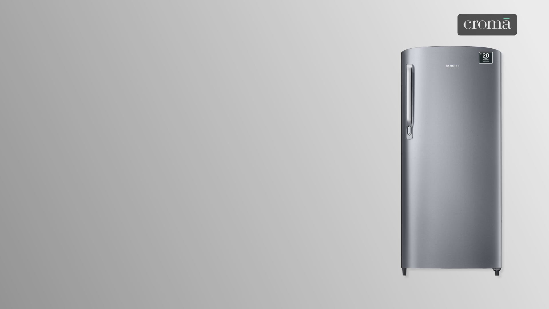 SAMSUNG Stylish Grande 183 Litres 2 Star Direct Cool Single Door Refrigerator with Stabilizer Free Operation (RR20C2412GS/NL, Grey Silver)