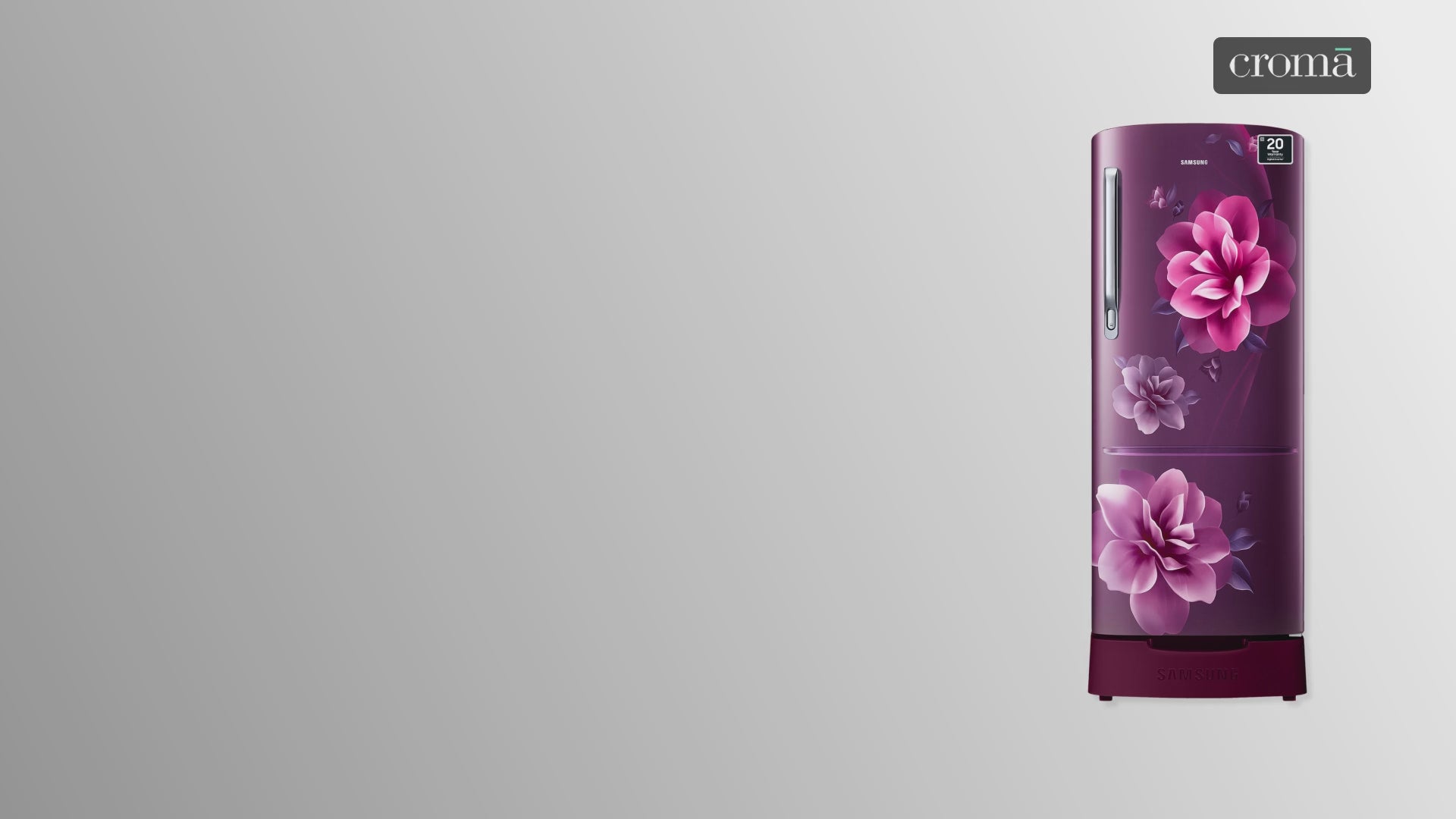 SAMSUNG Stylish Grande 183 Litres4 Star Direct Cool Single Door Refrigerator with Stabilizer Free Operation (RR20C1824CR/HL, Camellia Purple)