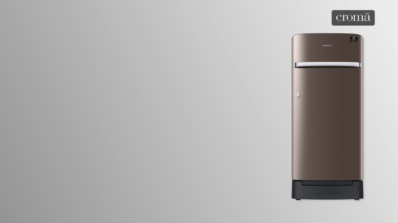 SAMSUNG Horizontal Curve 189 Litres 5 Star Direct Cool Single Door Refrigerator with Anti Bacterial Gasket (RR21C2H25DX/HL, Luxe Brown)