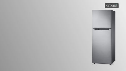 SAMSUNG 236 Litres 3 Star Frost Free Double Door Refrigerator with Stabilizer Free Operation (RT28C3053S8/HL, Elegant Inox)